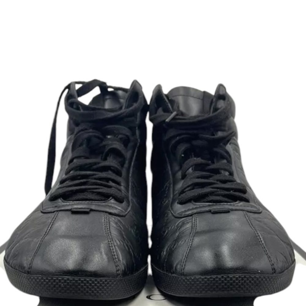Gucci Leather Signature High Top Black Trainers Men's Size 13.5G - Picture 3 of 8